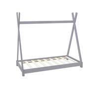 Lit d'enfant Tipi avec sommier à lattes 70x140 cm gris clair en bois ML-DESIGN