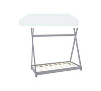 ML-Design Lit d'enfant Tipi + matelas mousse froide hypoallergénique bois de pin gris 80x160 cm
