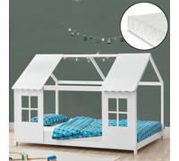 Lit d'enfant 'Tostedt' design semi-ouvert 90x200cm avec matelas blanc