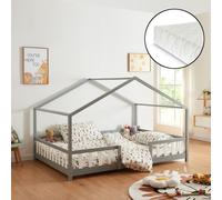 Lit d'enfant 'Treviolo' avec matelas et protection contre les chutes 120x200cm Gris