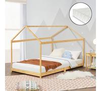 Lit d'enfant 'Vindafjord' 90x200cm bambou avec matelas