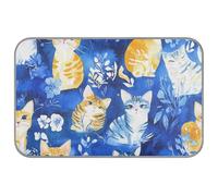 Lit d'été amusant pour chat bleu safari pour extérieur auto-refroidissant 96,5 x 58,4 cm avec tapis de refroidissement en gel pour chihuahua dormir confortablement cama fria para perro M