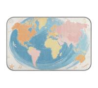 Lit d'été pour chat motif carte du monde - Auto-refroidissant - 96,5 x 58,4 cm - Tapis de refroidissement pour chaton à l'extérieur - Non électrique - Cama fria para perro M