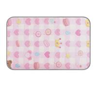 Lit d'été pour chats en plein air - Auto-rafraîchissant - 96,5 x 58,4 cm - Motif lignes de personnages roses - Taille M