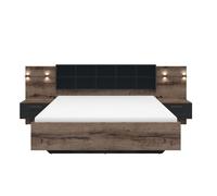 Lit deux places Petits-meubles - Romane - 285 x 206 x 98cm - Bois et noir