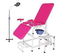 Lit d'examen gynécologique pliable et portable avec repose-pieds et support lumineux réfléchissant pour hôpitaux et salons de beauté B