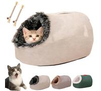 Lit D'hiver Chaud Pour Animaux De Compagnie, Plush Pet Cave, Lit-Nid Pour Chien Et Chat, Base Antidérapante & Tapis Amovible, Stimule L'instinct De Nidification Du Chat (1PC-B,L(45*40*33CM für0-10kg))