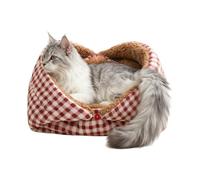 Lit d'hiver en peluche semi-fermé pour animal domestique pour chat, chien, salon, chambre à coucher, garage, jeu de sieste, chiot et