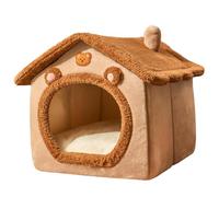 Lit d'hiver pour chien et chat - Maison fermée pour animal domestique, retraite confortable en peluche | Design durable et lavable en machine, produit léger et portable pour se reposer, petit animal