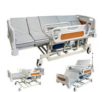 Lit d'hôpital 10 en 1 à Hauteur réglable, lit médicalisé entièrement électrique avec Inclinaison latérale, barrière de sécurité pour Aides-soignantes, Matelas