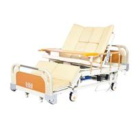 Lit d'hôpital électrique avec matelas respirant, lit intelligent motorisé avec télécommande intelligente et fonction toilettes pour soins aux personnes âgées