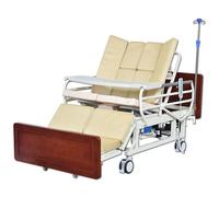 Lit d'hôpital électrique avec matelas respirant, lit intelligent motorisé avec télécommande intelligente et fonction toilettes pour soins aux personnes âgées