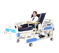 Lit d'hôpital électrique réglable avec moteur silencieux, télécommande et matelas respirant pour soins à domicile et confort du patient