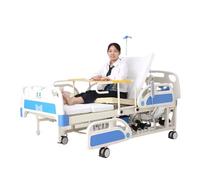 Lit d'hôpital électrique réglable avec moteur silencieux, télécommande et matelas respirant pour soins à domicile et confort du patient