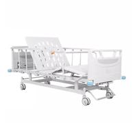 Lit d'hôpital, lit d'allaitement multifonction avec matelas respirant, système de verrouillage, garde-corps et table à manger épaisse pour soins à domicile