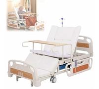 Lit d'hôpital réglable avec élévation du dossier et rotation latérale - Garde-corps et trous de poteau IV pour soins à domicile