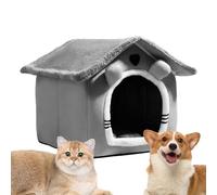 Lit d'intérieur pour chat - Maison confortable pour chat - Lit pour chiot pour appartement, grotte pour animaux de compagnie avec coussin amovible, refuge félin pour salon et balcon