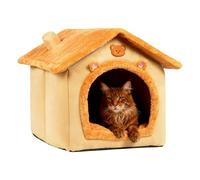 Lit d'intérieur pour chat - Maison confortable pour chat - Lit pour chiot pour appartement, grotte pour animaux de compagnie avec coussin amovible, refuge félin pour salon et balcon