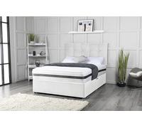 Lit divan avec matelas et tête de lit cubique de 50,8 cm, 2 tiroirs du même côté
