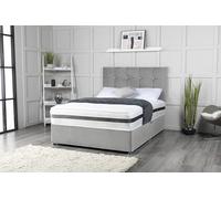 Lit divan avec matelas et tête de lit cubique de 50,8 cm, 2 tiroirs du même côté