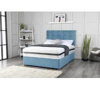 Lit divan avec matelas et tête de lit cubique de 50,8 cm, 2 tiroirs du même côté