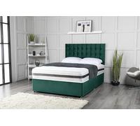 Lit divan avec matelas et tête de lit Omega de 50,8 cm, 2 tiroirs du même côté