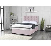 Lit divan avec matelas et tête de lit Omega de 50,8 cm, 2 tiroirs du même côté