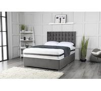 Lit divan avec matelas et tête de lit Omega de 50,8 cm, 2 tiroirs du même côté