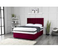 Lit divan avec matelas et tête de lit Omega de 50,8 cm, 2 tiroirs du même côté