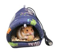 Lit d'oiseau - Tissu imprimé et éponge courte en peluche, 3,54x3,54x3,15in Animal House Placement plat | Chauffage USB Electric Warm Nest For Stability And Comfort, Pet Bed For Birds, Hamsters, Small