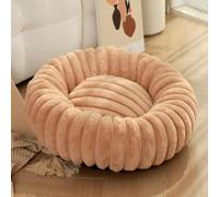 Lit Donut pour Chien,Panier pour Chien et Chat,Canapé Lavable,Coussin Chien Anti Stress Doux et Moelleux,Fond antidérapant,Lit pour Chiens Chats pour Hiver (60cm/23.6in,Kaki)