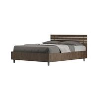 Lit double 140x190 - Ityhome - Ankel - Tête de lit droite - Bois mélaminé - Style contemporain
