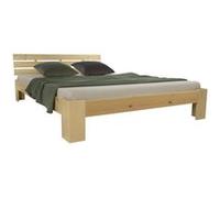 Lit double 140x200 marron matelas et sommier à lattes Marron G