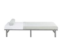 Lit double 140x200 matelas bois gris