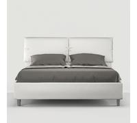 Lit rembourrée coffre 160x190 similicuir blanc Sleeper -