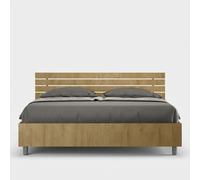 Lit double 160x190 en bois sans sommier tête de lit inclinée Ankel