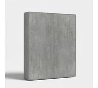 Lit double 160x190cm armoire grise escamotable au mur Kentaro Concrete