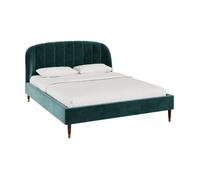 Lit double 160x200 cm en velours vert et pieds doré - Gala - Rendez-Vous Déco