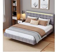 Lit double - 160x200 Scandinave - LED RGB 16M couleurs - Bluetooth/Wi-Fi & 2 USB - Storage intégré