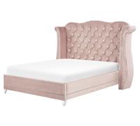 Lit double 180 x 200 cm rose pastel AYETTE