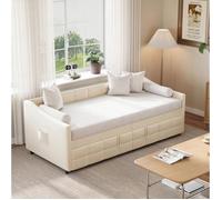 Lit double 180x200 cm, Lit gigogne 90x200 cm, Canapé lit, Lit banquette 2 places, Moderne Canapé convertible pas cher, Velours