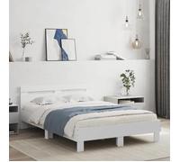 Lit Double Adulte Cadre de lit - SOLOMON - blanc 120x200 cm JILL'S 32449