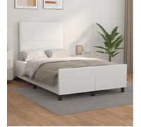 Lit Double Adulte Cadre de lit - SOLOMON - blanc 120x200 cm similicuir JILL'S 76885