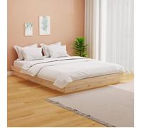 Lit Double Adulte Cadre de lit - SOLOMON - bois massif 140x190 cm JILL'S 78725