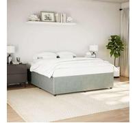 Lit Double Adulte Cadre de lit - SOLOMON - gris clair 180x200 cm 100 % polyester velours JILL'S 21815