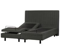 Lit Double Ajustable Moderne Electrique Réglable avec Télécommande 180 x 200 cm en Tissu Gris Foncé Duke II