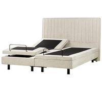 Lit Double Ajustable Moderne en Tissu 180 x 200 cm Electrique Réglable avec Télécommande Beige Clair Duke II