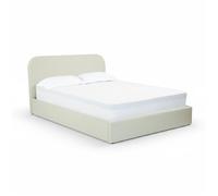 Lit double avec coffre 160x200 cm en tissu gris/beige - Tilly - Rendez-Vous Déco