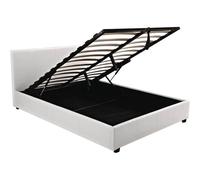 Habitat et Jardin - Lit double Carla - Avec coffre, sommier & tête inclus - 140x190 cm - Blanc