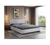 Lit double avec coffre Carla - 140 x 190 cm - Blanc